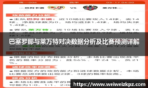 巴塞罗那与莱万特对决数据分析及比赛预测详解